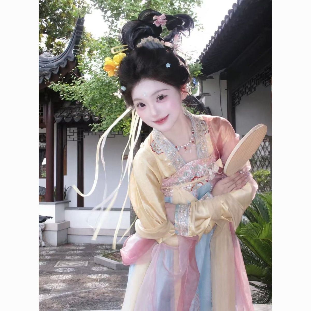 国潮唐制汉服齐胸襦裙女成人重工刺绣中国风日常春夏款飘逸仙气古装裙