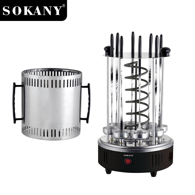 SOKANY6113 barbecue grill for home use, fully automatic rotary skewer grilling plate for beef and mutton skewers Item Picture