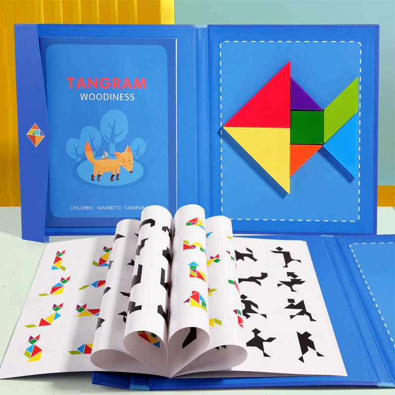 儿童磁性七巧板智力拼图小学生一年级数学教具幼儿园专用益智玩具细节图