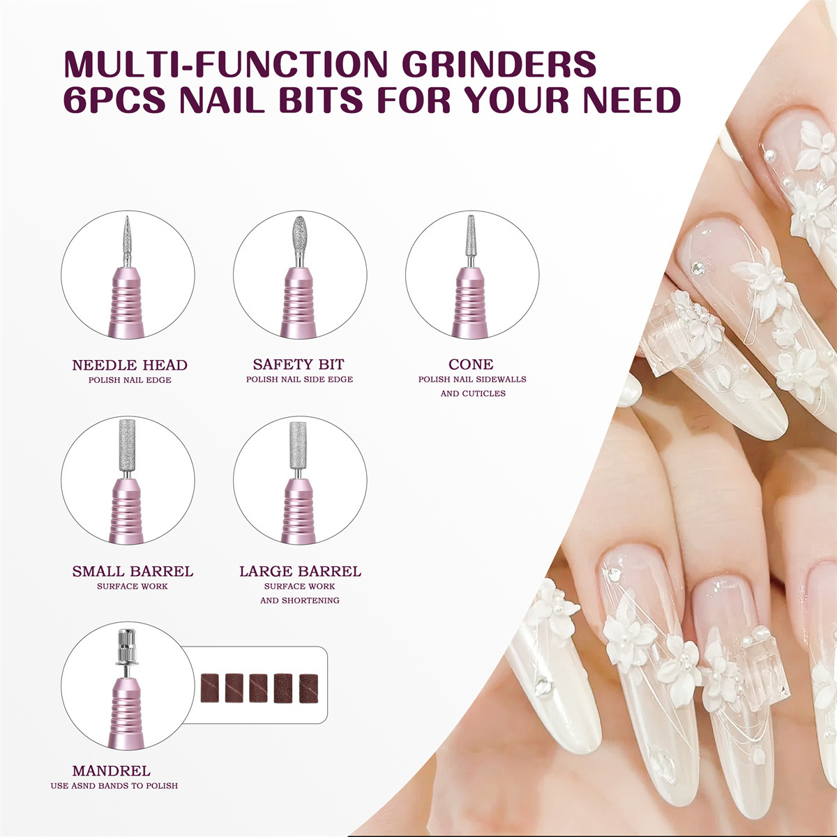 shanilak cross-border exclusive electric nail polish remover 45,000 RPM portable electric nail polish remover with base Application Scenario