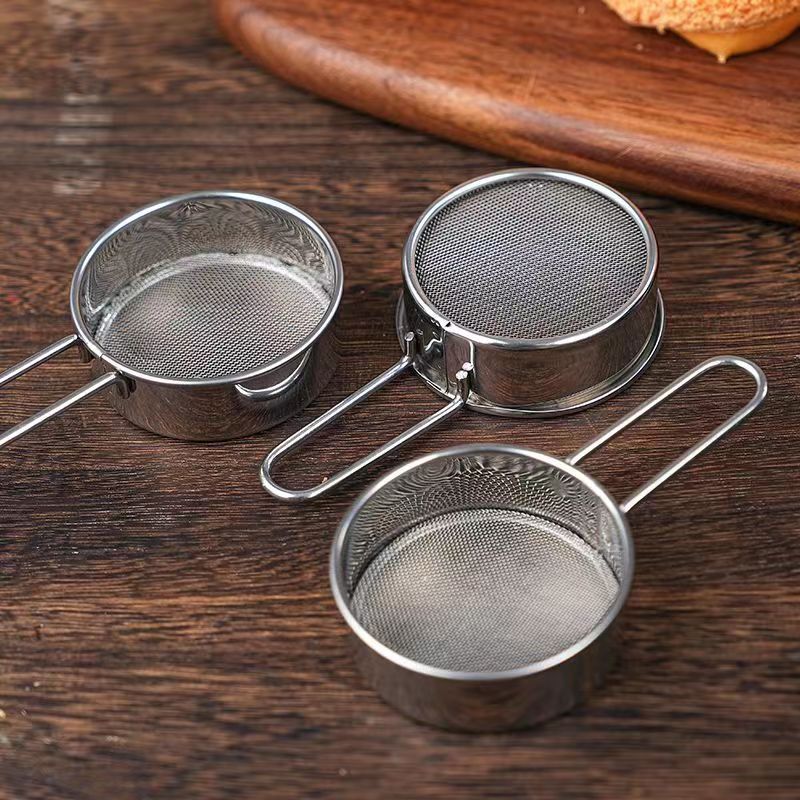 Cross-border mini powdered sugar sieve spicer, cocoa powder frosting matcha powder sieve, Chinese herbal residue filter screen, household flour sieve