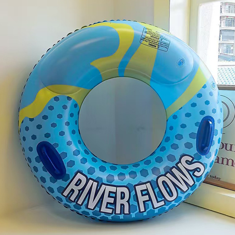 Thickened double airbag swimming rings with handles, adult enlarged swimming rings, men's and women's inflatable float paddles, adult armpit rings wholesale Application Scenario