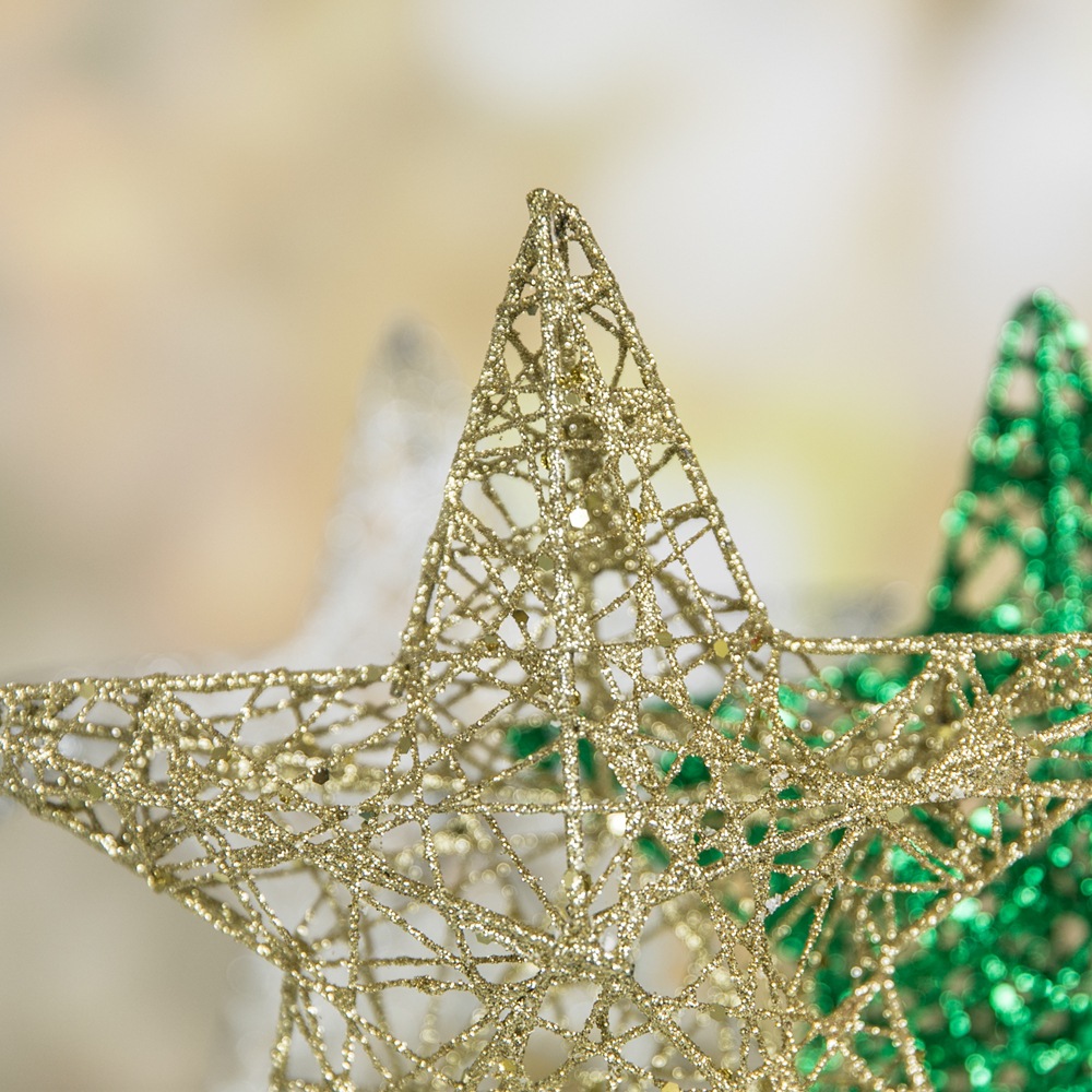 跨境新款圣诞树顶星圣诞树圣圣诞装饰品圣诞五角星灯饰星星发光产品图