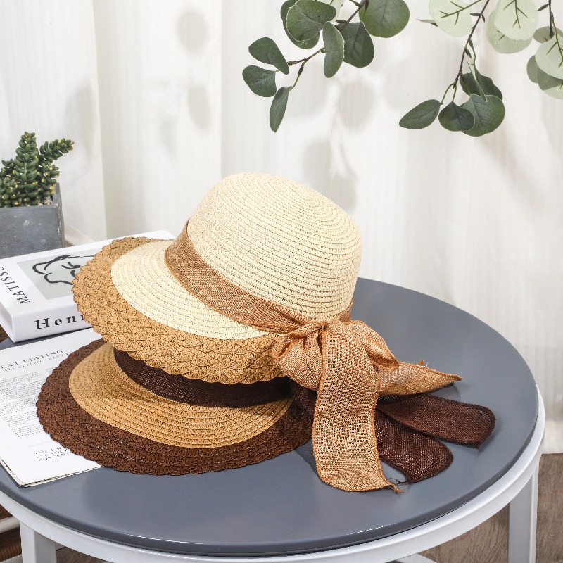 Sombrero de copa sombrero de paja mujer verano paseo por el mar versátil protector solar sombrero de sol hombre sombrero de paja tejida sombrero de playa mujer