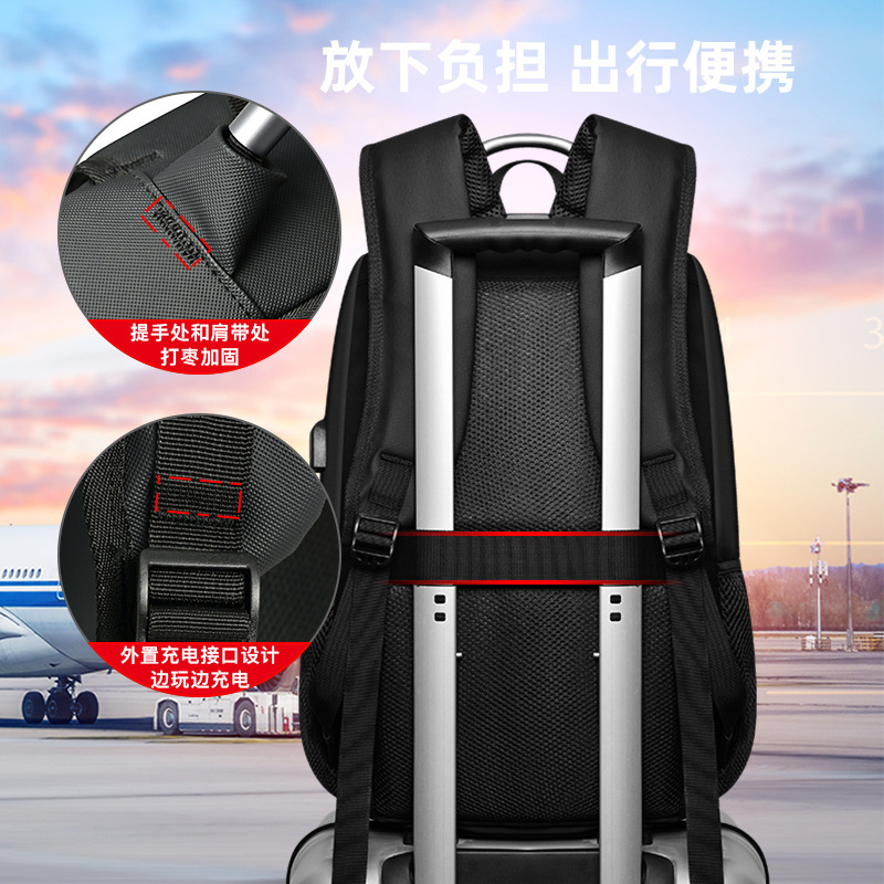 Men's large-capacity business computer bag, double-shoulder commuting backpack, water-resistant and simple high school and college student schoolbag Application Scenario