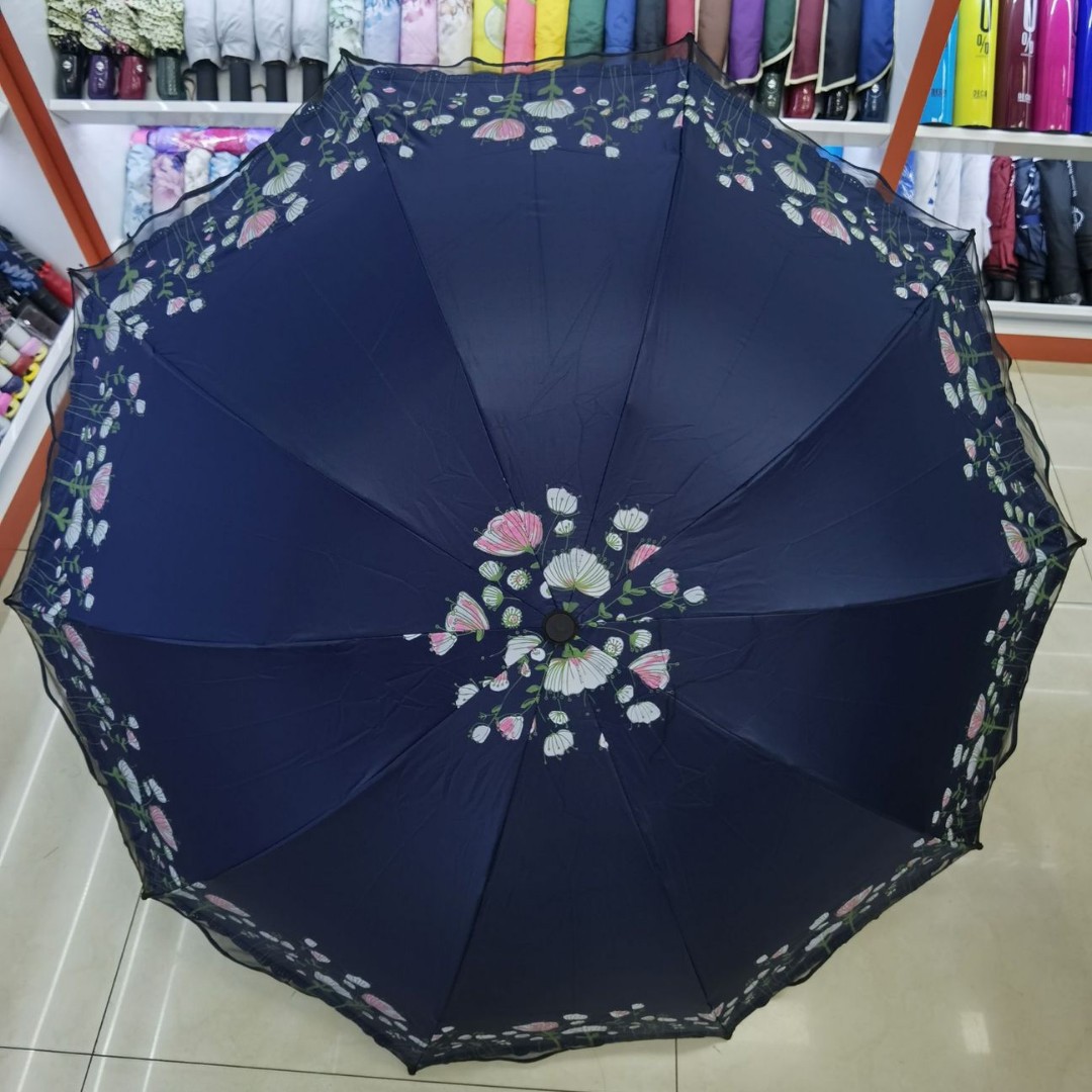 Retro lace-trimmed folding umbrella, all-weather sun umbrella, high appearance level for girls, UV-resistant umbrella Specification image