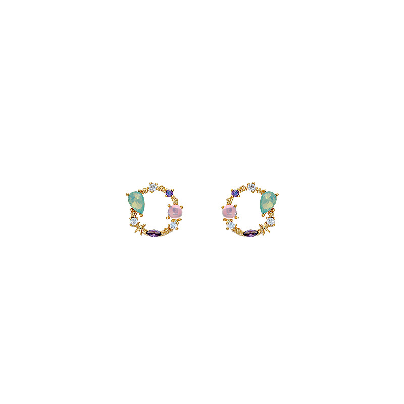 Hyacinth "el mago de oz" retro premium sense brilla micro insertos diseño opal verde circonitas pendientes pendientes mujer Item Picture