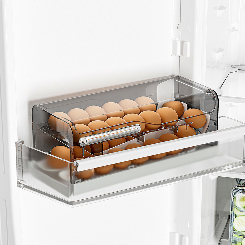 Egg storage box, food-grade preservation box for household refrigerators, anti-drop egg box, egg rack, basket support Application Scenario
