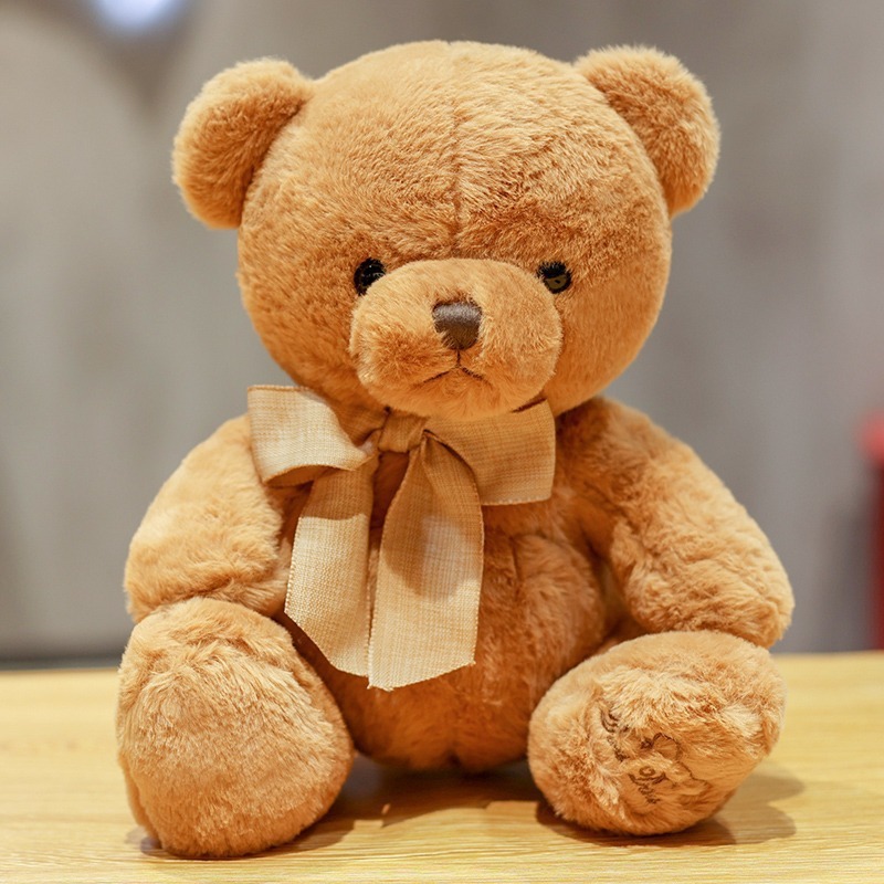 可爱领结泰迪熊公仔毛绒玩具小萌熊睡觉抱枕送男女孩子生日