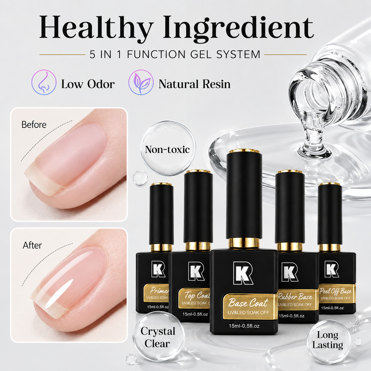 Cross-border new functional adhesive sealing layer base adhesive, peelable base bonding agent, rubber base adhesive, special for nail art factory direct sales details Picture