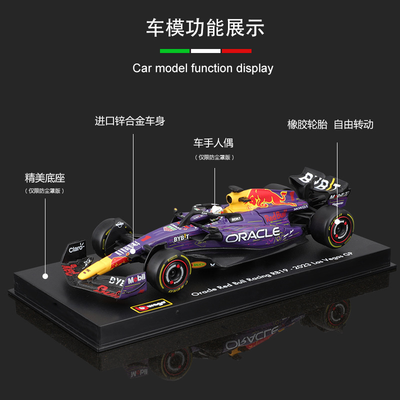 比美高1:43红牛RB19F1车模方程式赛车模型仿真合金拉斯维加斯20产品图