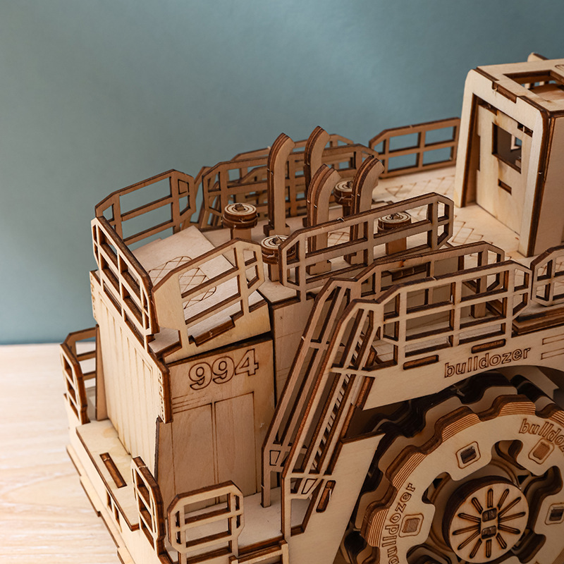 3d Wooden forklift jigsaw puzzle handicraft toy DIY3D Wooden three-dimensional jigsaw puzzle creative toy model ornament Specification image