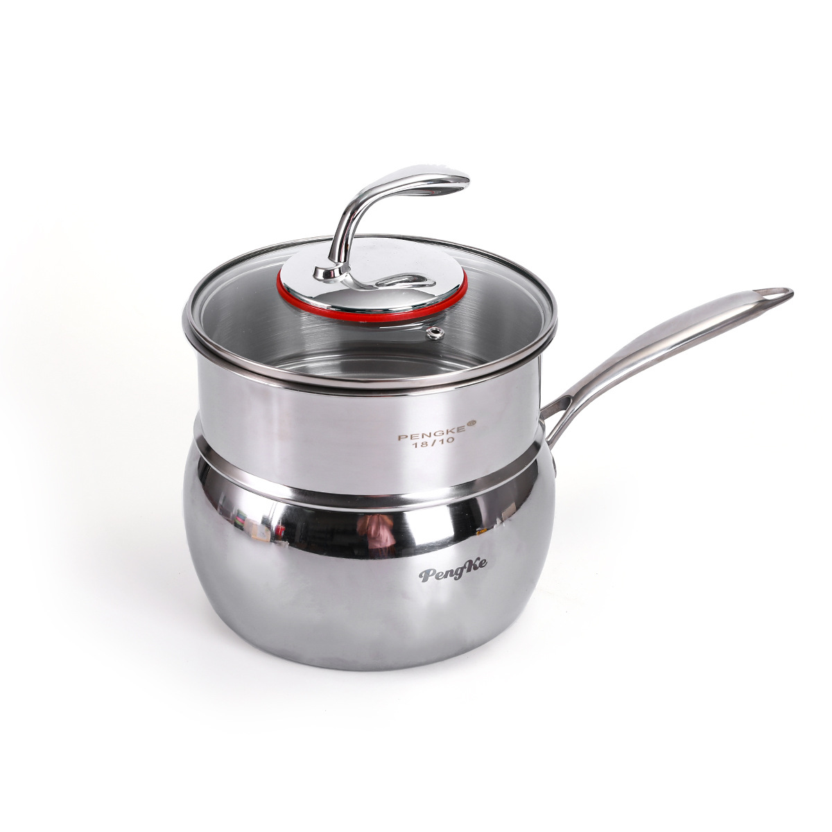 316 stainless steel milk pot, home warm milk instant noodle stewing pot, baby food pot, Japanese snow flat pot, large belly soup pot in stock Item Picture