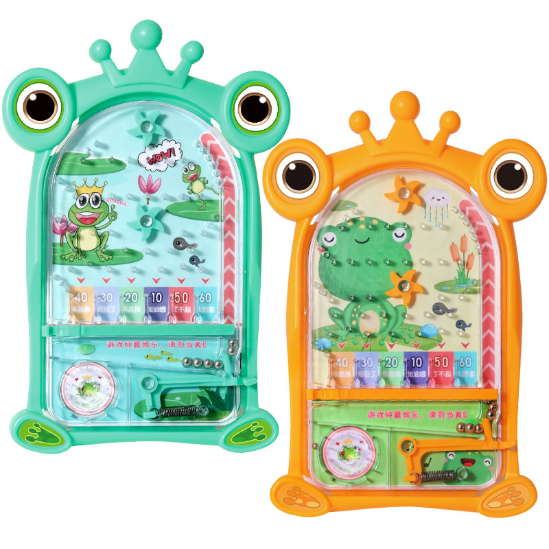 Frog Pinball machine, pinball machine toy, game console, small pendant, kitten fishing, Dinosaur Hole Play, fun and educational children's toys packaging Item Picture