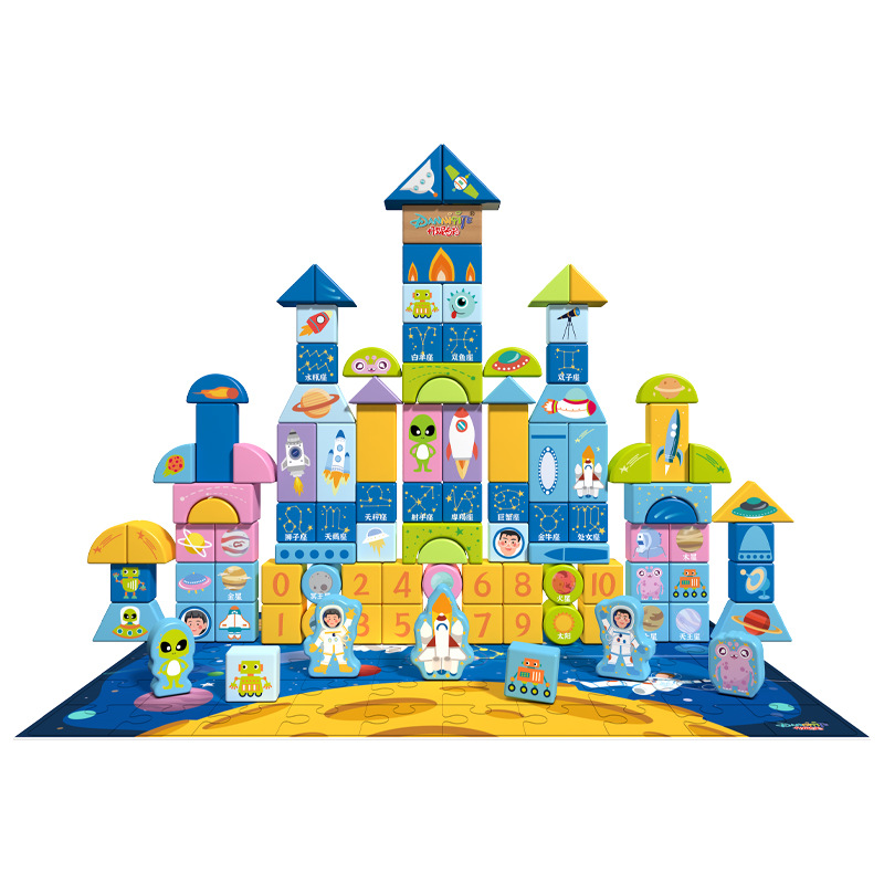 Customized wooden building blocks, educational building blocks, large-sized children's wooden building blocks wholesale, assembly building blocks, early education toys Specification image