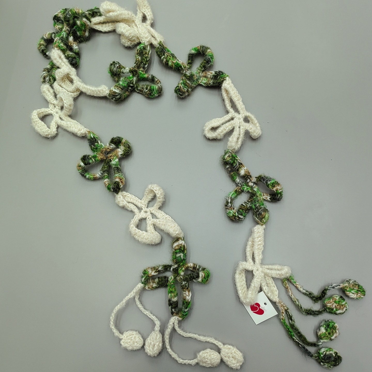 细条围巾原创手工钩织花朵日系森女式气质淡雅百搭配饰裙装饰腰带产品图