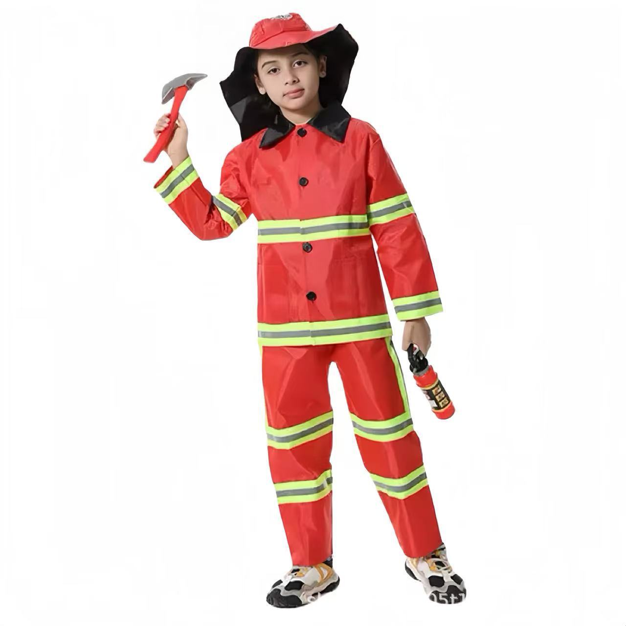 万圣节服装消防服男女儿童节服装 cosplay儿童角色扮演服派对