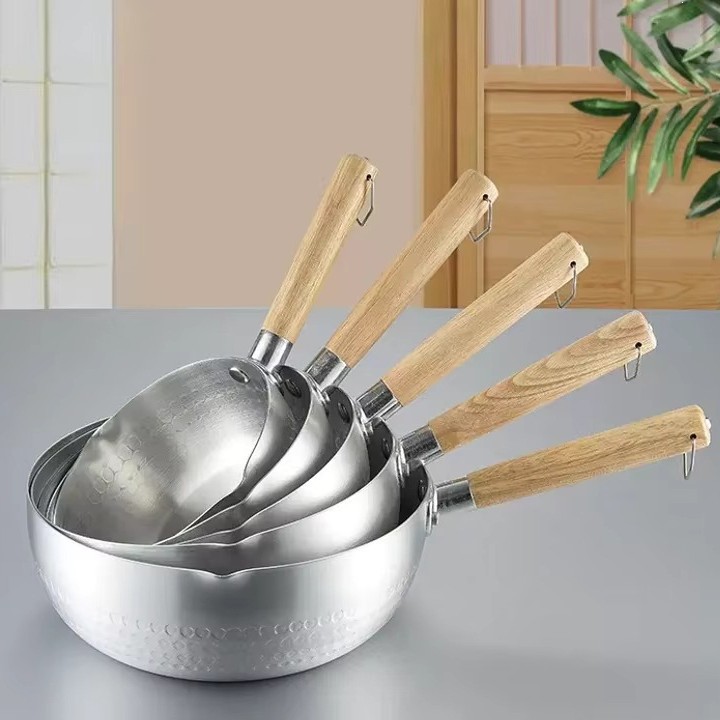 Stainless steel classic Japanese milk pot, stainless steel non-stick pan and cookware set Specification drawing