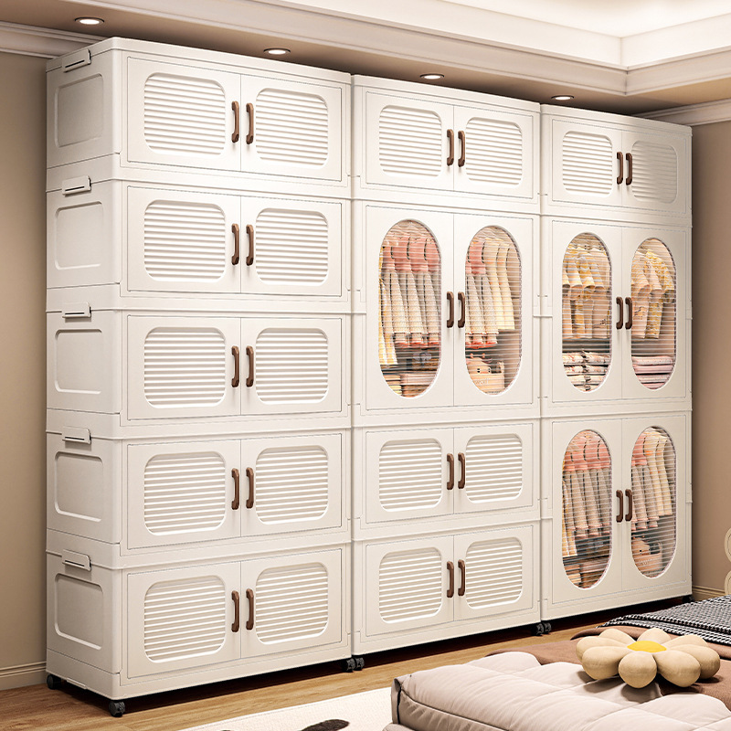 Armario de almacenamiento de ropa plegable de gran formato amplio armario simple instalación gratuita armario de ropa de zapatos de plástico multicapa armario de almacenamiento de ropa colgante