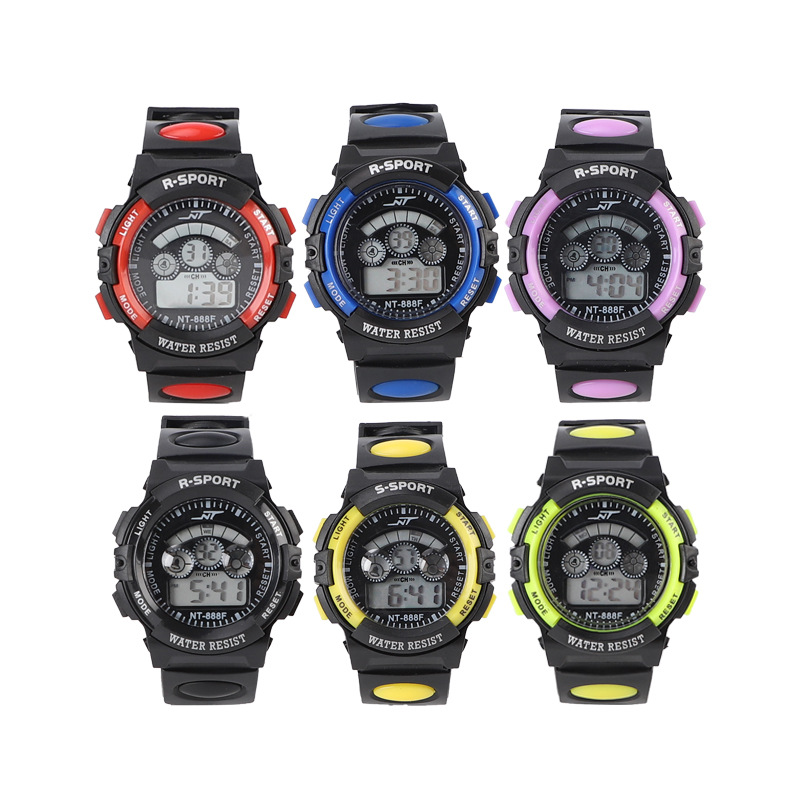 Wholesale of multi-functional seven-color luminous children's electronic watches, high appearance level sports and outdoor watches for students Item Picture