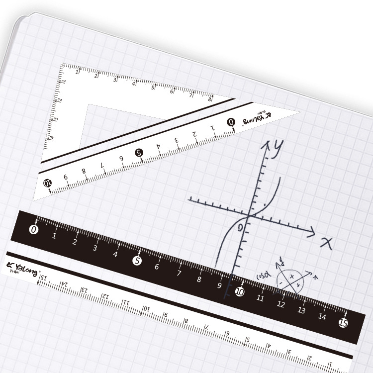 Yalong Cross-border Wholesale 15-centimeter rulers, school student stationery rulers, mathematical measuring tools, plastic ruler covers Application Scenario