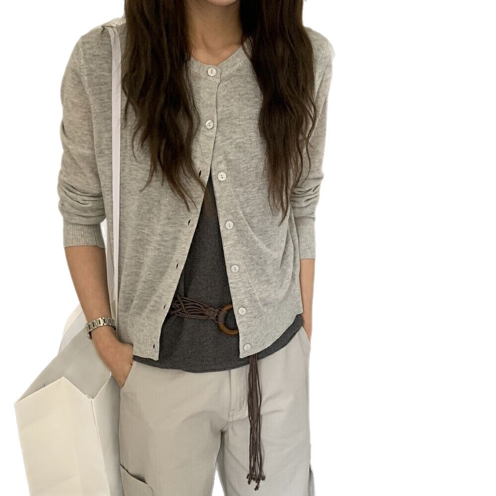 Wensen online's 13th Row Korean Tencel knitted cardigan for Women's Spring New single-breasted coat 92312 Item Picture