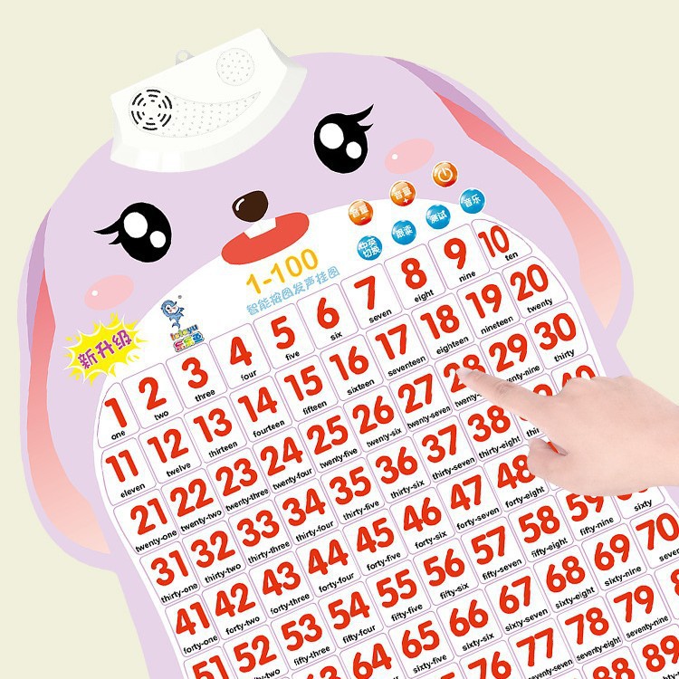 Niños números 1 a 100 hablantes early learning flip chart niños pinyin tarjetas cognitivas alfabetización baby digital board herramientas de enseñanza Specification image