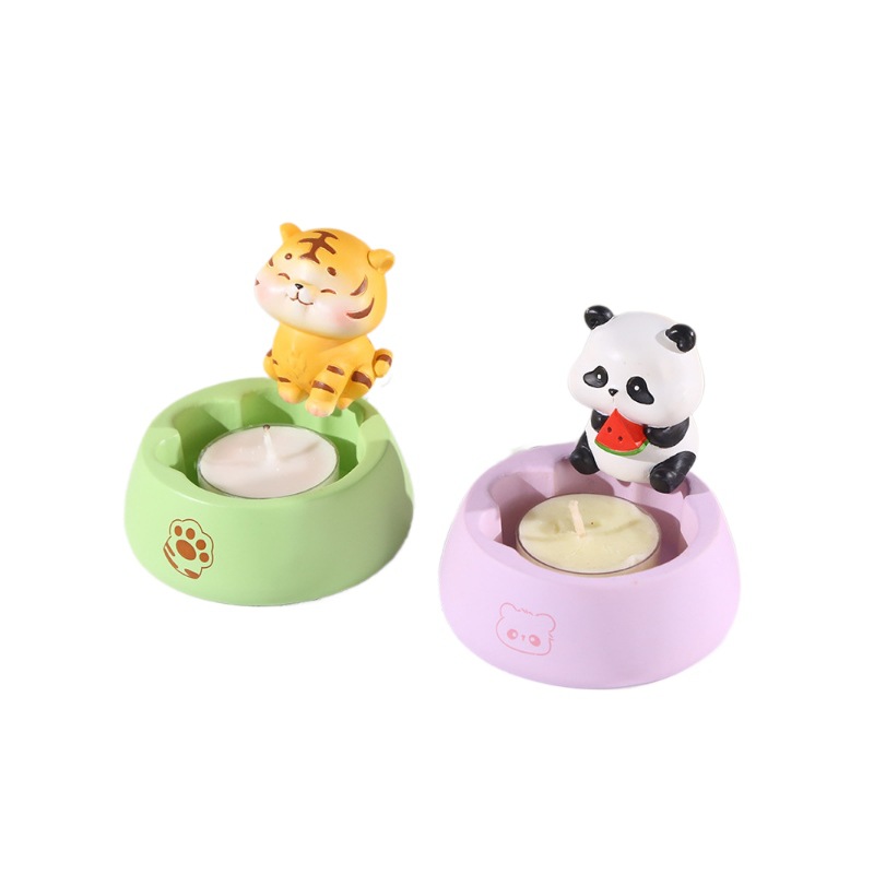 Cute fragrance candlestick blind box, cartoon animal design, desktop resin ornaments, trendy gifts, gift blind box Item Picture