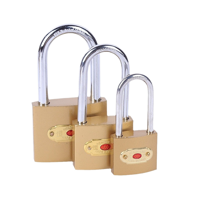 Single-opening imitation copper hanging school dormitory lock, thickened drawer cabinet anti-theft imitation copper hanging lock Item Picture