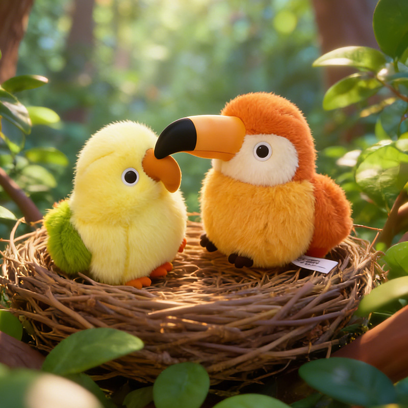 Cute little bird handheld treasure, little sun plush toy, grey sparrow children's doll, street stall display item, healing table display wholesale details Picture
