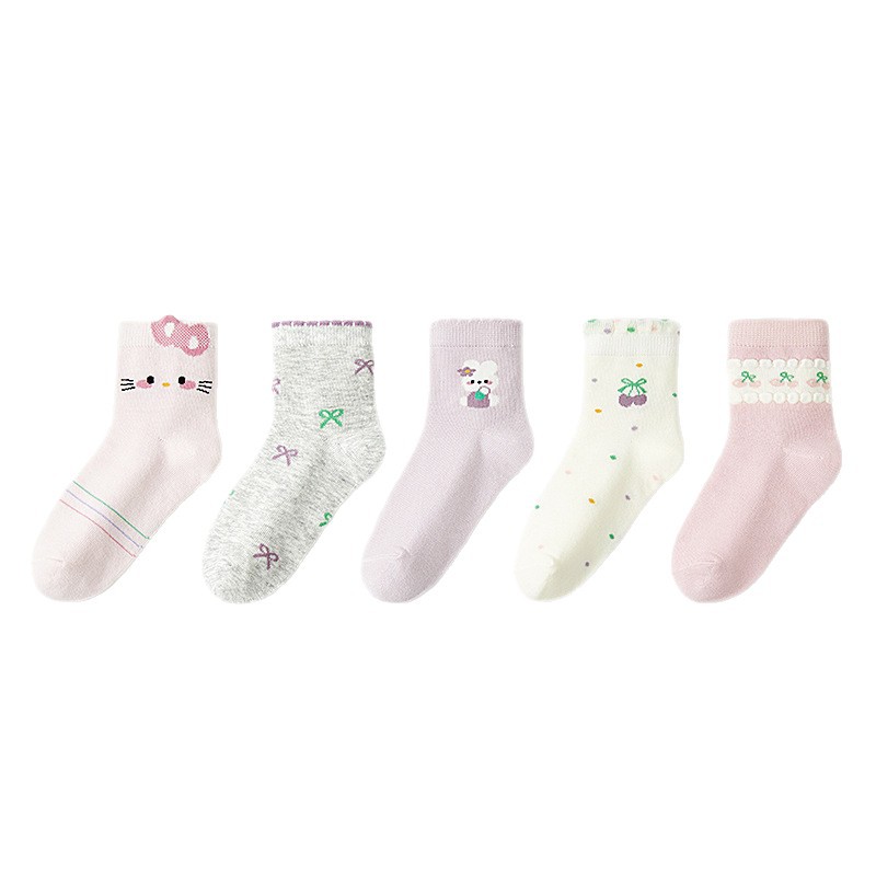 Six-fingered Mouse wholesale of thin cotton socks for girls, spring and autumn children, baby girls, older children, girls and sports kids Item Picture