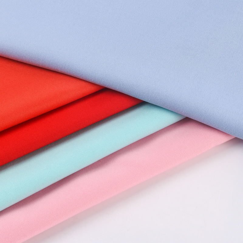 Polyester-ammonia cotton air layer fabric, non-pilling, double-sided healthy knitted frame polyester-ammonia school uniform fabric in stock