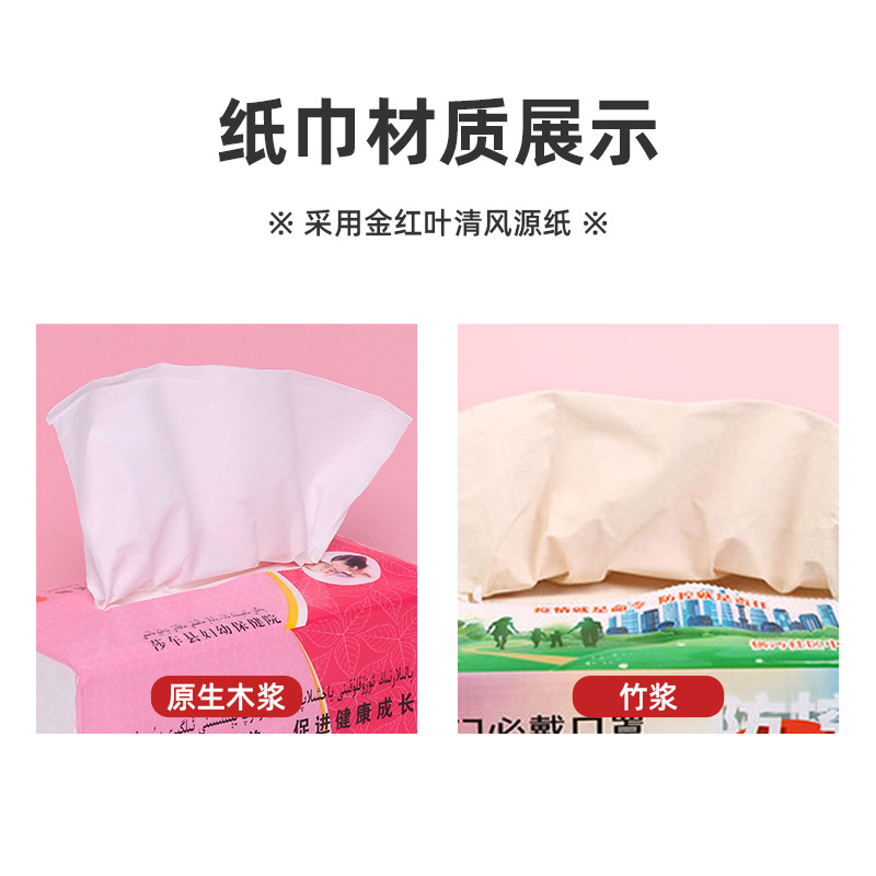 Original wood pulp plastic soft package pull-out facial tissues, promotional soft tissue tissues, bank commercial advertising tissues, customized Application Scenario
