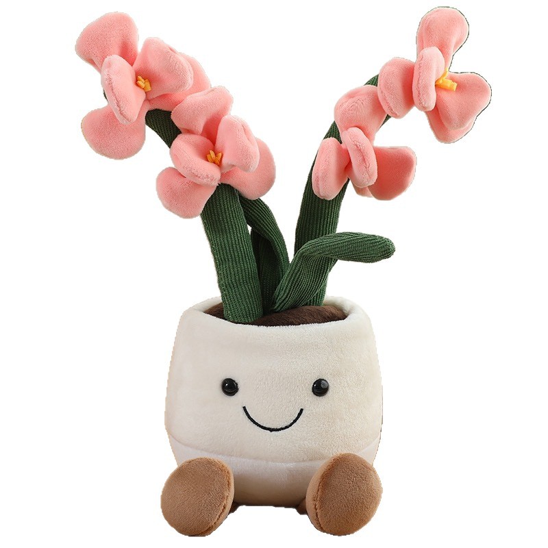 趣味植物玩偶仿真郁金香多肉盆栽毛绒玩具家居客厅装饰品摆件批发