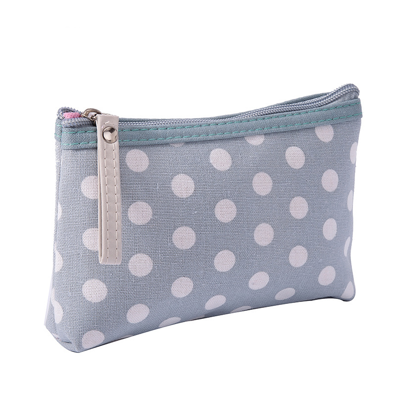 Classic polka dot fabric zipper bag, card case, key case, mobile phone case, toiletries case and makeup storage case Specification image