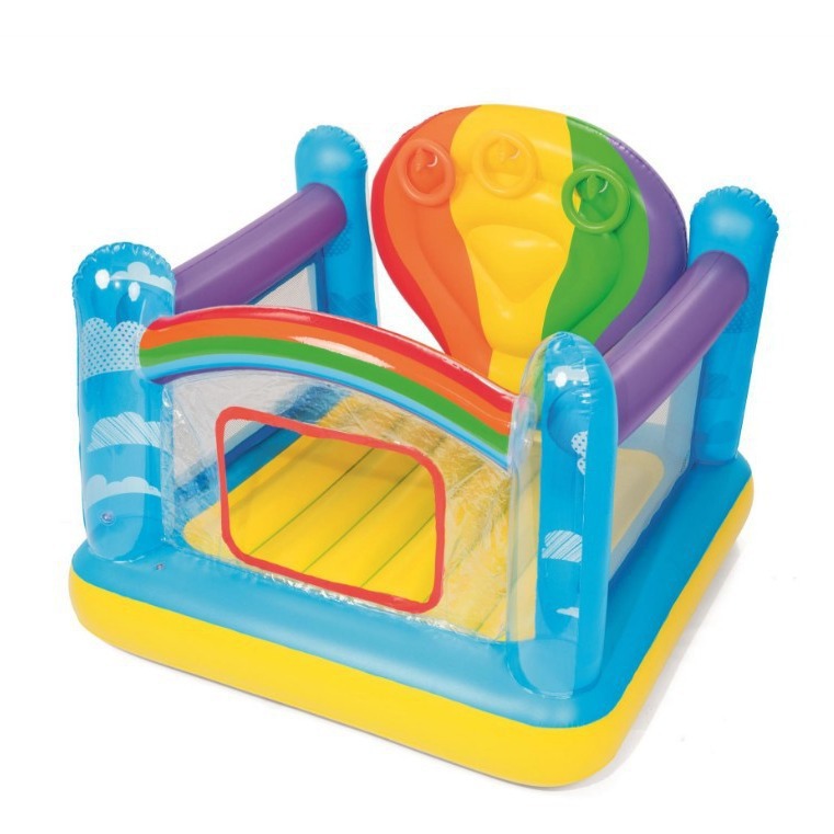 Bestway52269 Thickened home rainbow trampoline, trampoline, inflatable indoor castle, square trampoline pool Item Picture