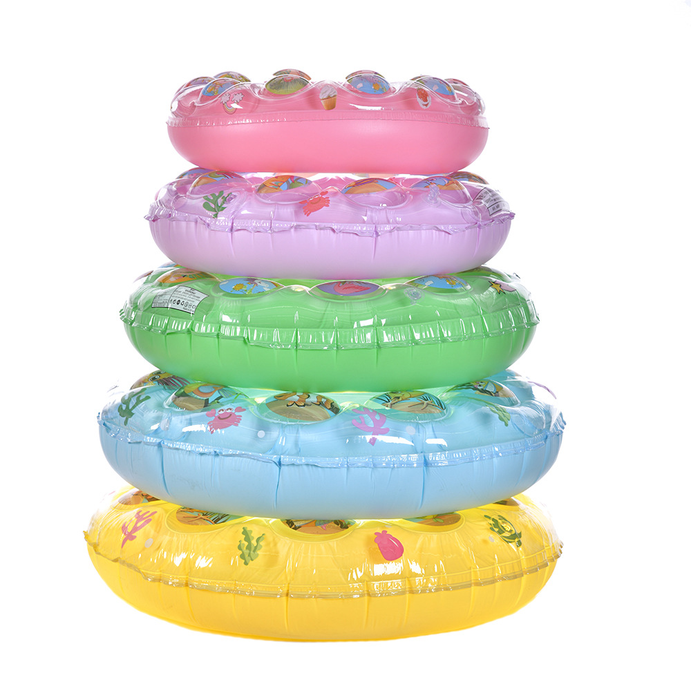 New maca color double-layer crystal swimming ring, children's armpit life buoy, children's inflatable double airbag swimming waist ring