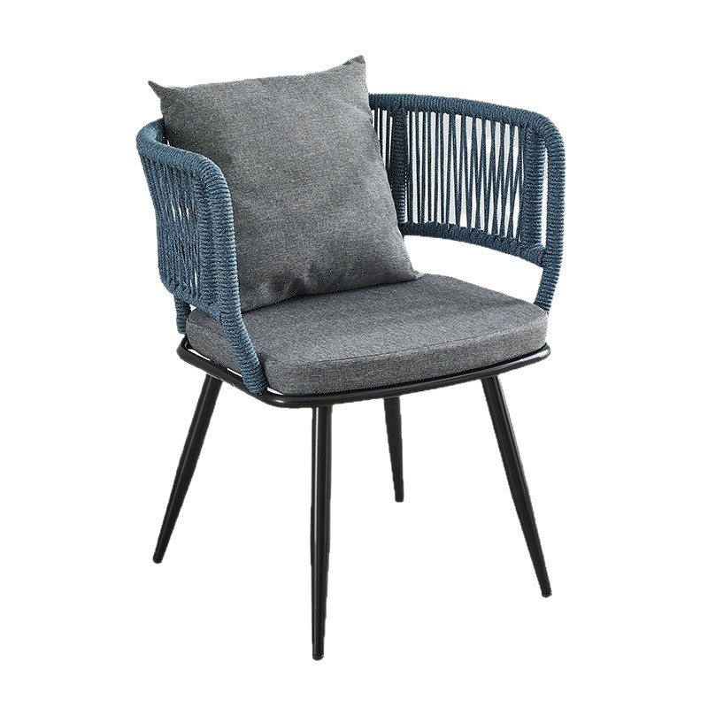 Outdoor balcony leisure sun protection rattan chair courtyard Outdoor hotel terrace collision salad rope dining chair homestay courtyard rattan chair garden table Item Picture
