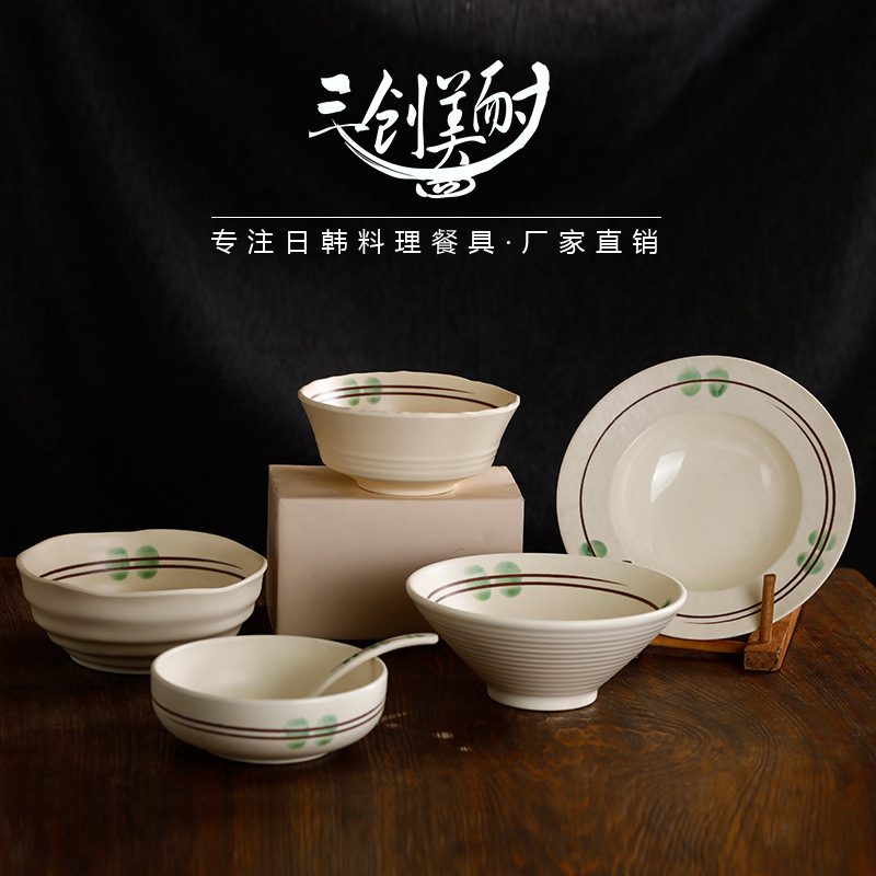 Porcelain imitation tableware, rectangular plates for hot pot restaurants, commercial barbecue plates, grilled meat plates, creative side dishes, melamine plates, creative melamine tableware, green-edge plastic round plates, hotel Western cuisine, steak plates, pasta plates, high-end feel, 1402