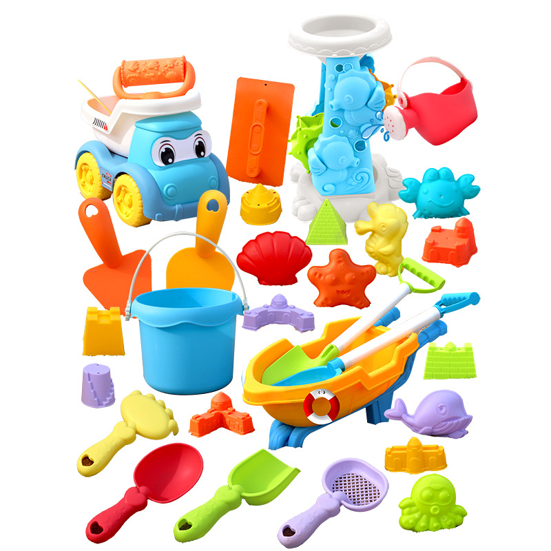 Original manufacturer children's beach toy sets, sand-digging, water-playing, outdoor beachcombing, gardening, cassia seed, space toy sand Item Picture