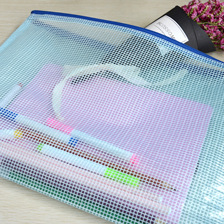 Grid zipper file bag, student office stationery and information bag, learning supplies, bill storage, transparent A4 pull TAB Specification drawing