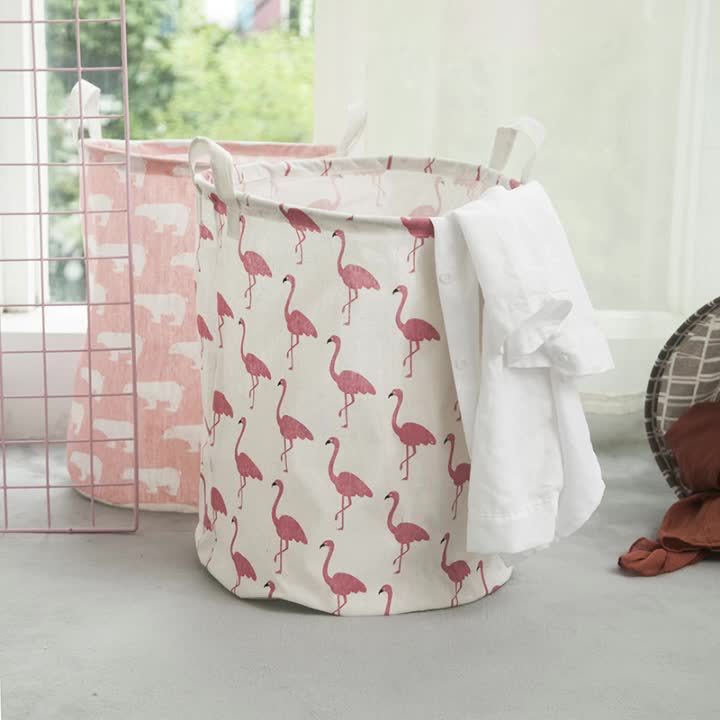 Light luxury dirty clothes basket, cotton and linen bedroom storage bag, laundry storage basket wholesale, cotton and linen storage basket, moving packing bag factory Application Scenario