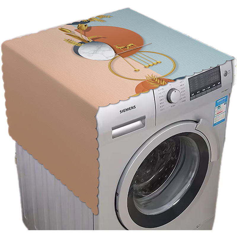 滚筒洗衣机防尘盖布防水防油免洗pvc全自动洗衣机套罩通用防晒布白底实物图