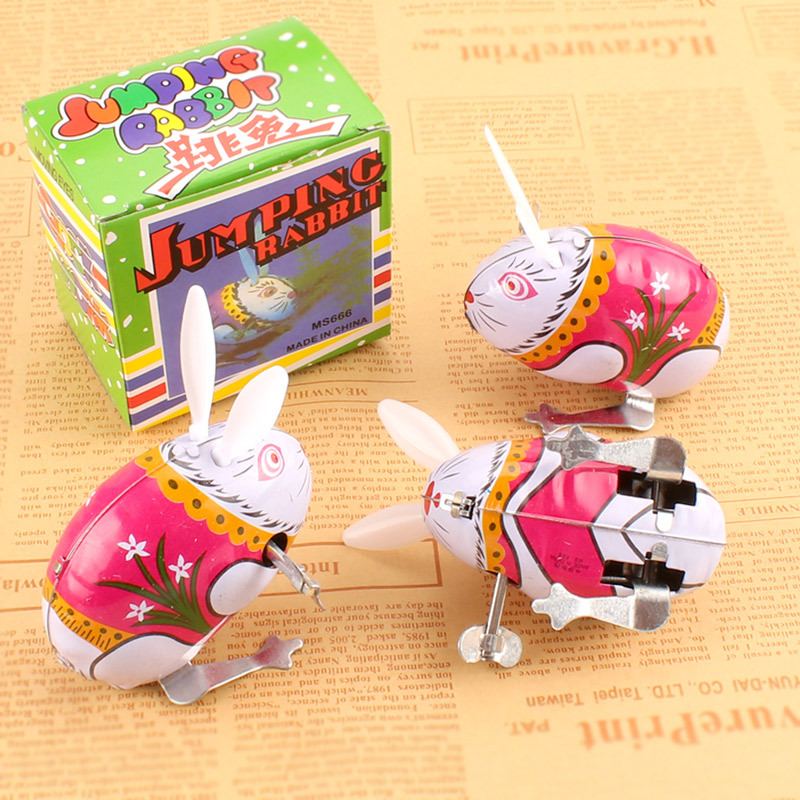 Winding tin Rabbit, a classic and retro handcrafted wind-up toy for the 80s generation, Jumping Rabbit, Tin Jumping Rabbit Application Scenario