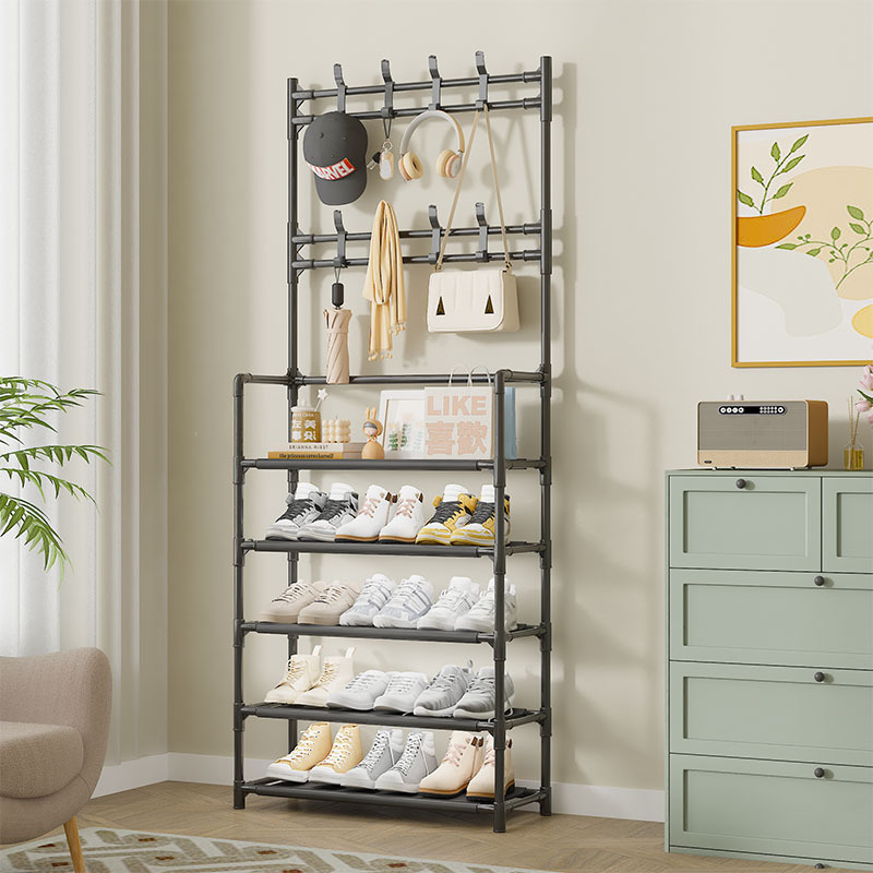 TEMU's best-selling in-stock dropshipping clothes hangers, bedroom floor-standing multi-functional coat racks, and home door assembly shoe racks details Picture
