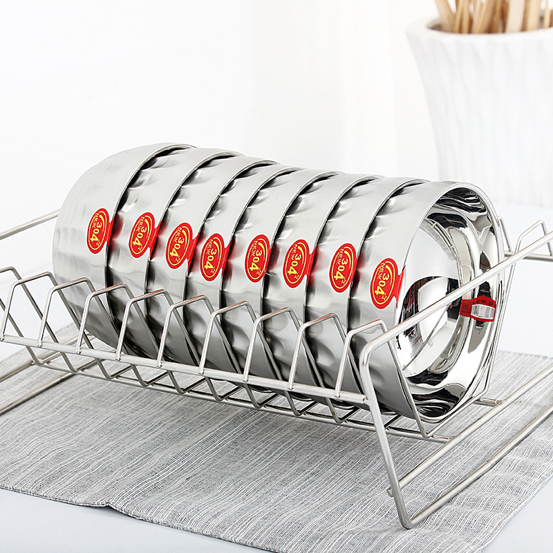 304 stainless steel bowl, family tableware bowl, creative travel portable chopsticks and spoons, picnic folding set rice bowl details Picture