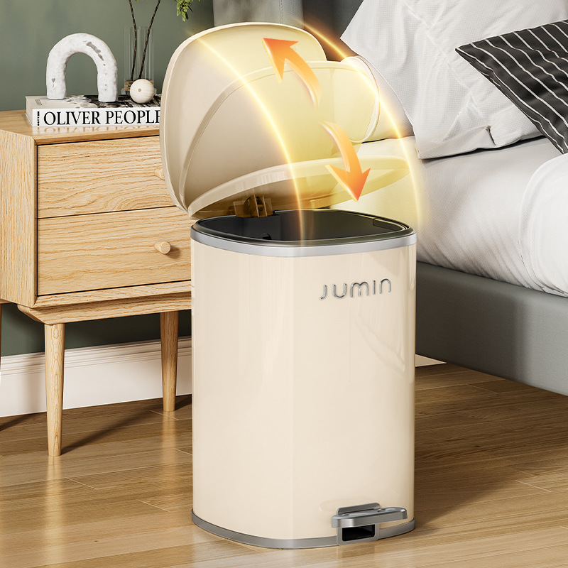 家用垃圾桶新款带盖卫生间厕所厨房大容量宿舍客厅纸篓脚踏垃圾筒细节图