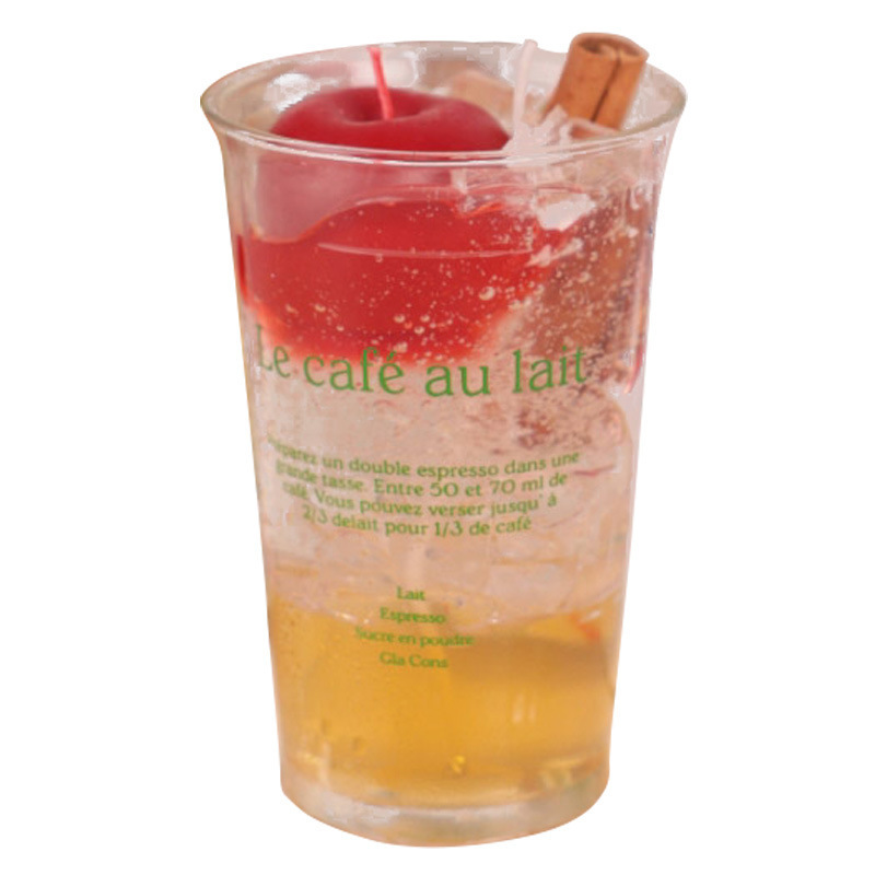 Vela de forma transfronteriza manzana al por mayor bebidas burbujas velas perfumadas jaleas vasos de cera velas de frutas perfumadas Item Picture