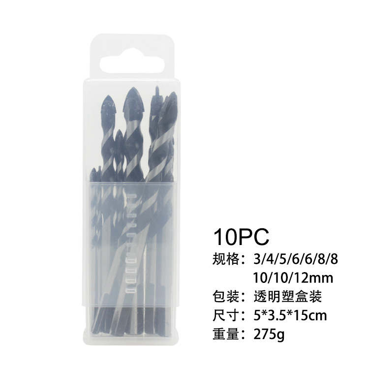 Triangular handle multi-functional wall drill bit, marble and glass hole opener, tile hand electric drill, ceramic hole drilling set Specification drawing