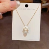 Wholesale of niche, stylish and fresh shell flower pearl pendant necklace, personalized, light luxury and versatile collarbone chain Specification image